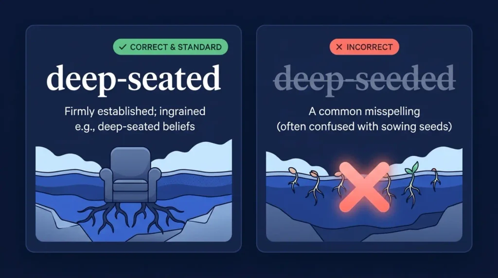deep-seated vs deep-seeded