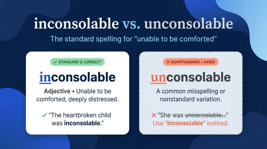 inconsolable vs unconsolable