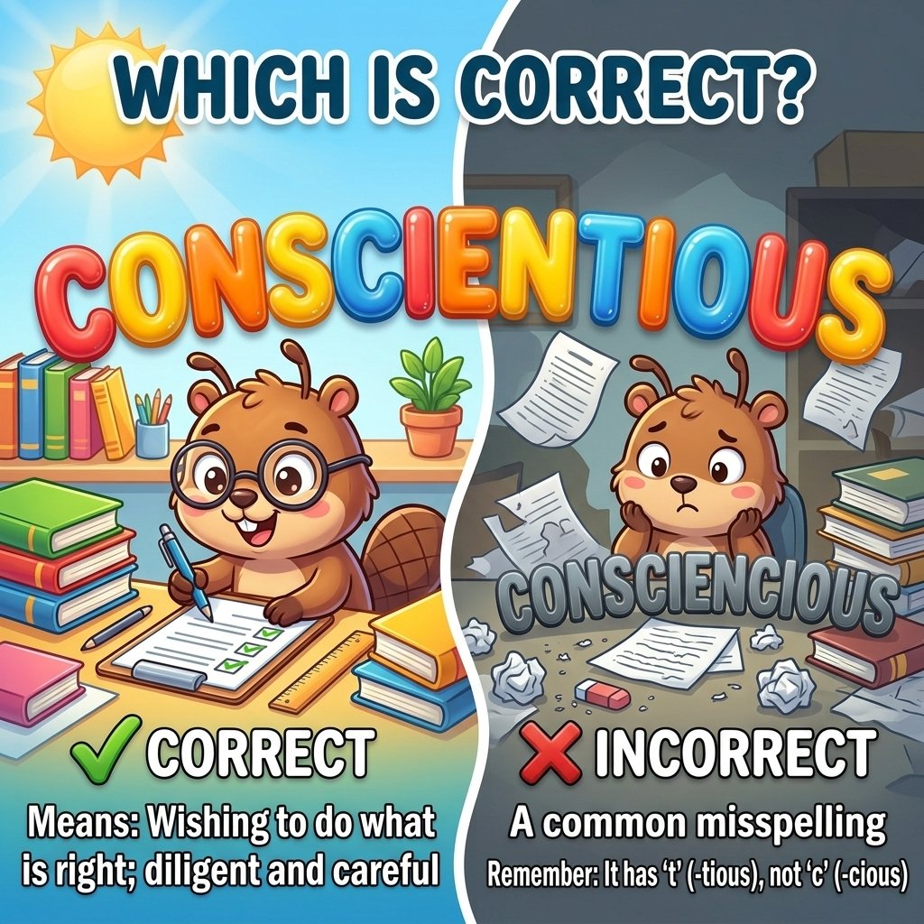 conscientious vs consciencious